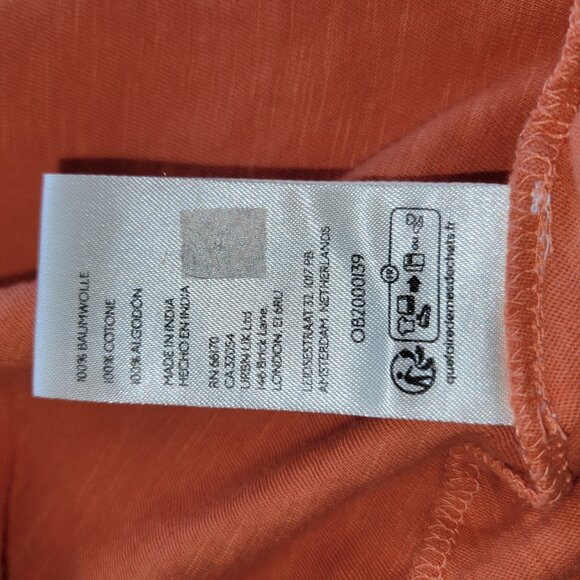 Free People Burndt Orange Top Sunkissed Flowy Lace Inset Sleeveless Top Medium - Picture 8 of 9